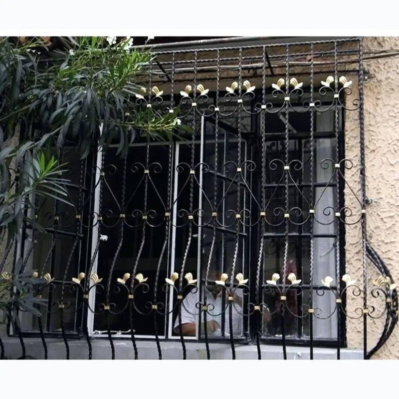 Rejilla de hierro forjado para ventanas, diseño decorativo, rejilla de VENTANAS DE metal, hierro forjado