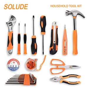 SOLUDE塑料工具箱收纳盒螺丝刀锤扳手六角扳手五金工具20件家用手动工具套装