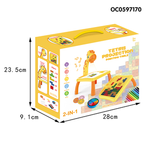 High Quality Drawing Board Intelligent Projection Painting Machine Kids <strong>Art</strong> Drawing Board LED Projector Table Toy