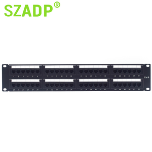 Panel de conexión de red Montaje en rack 2U RJ45 24 48 Puerto Cat5e UTP Datos Cat 6 5E Ethernet Lan Panel de conexión - Product Image 4