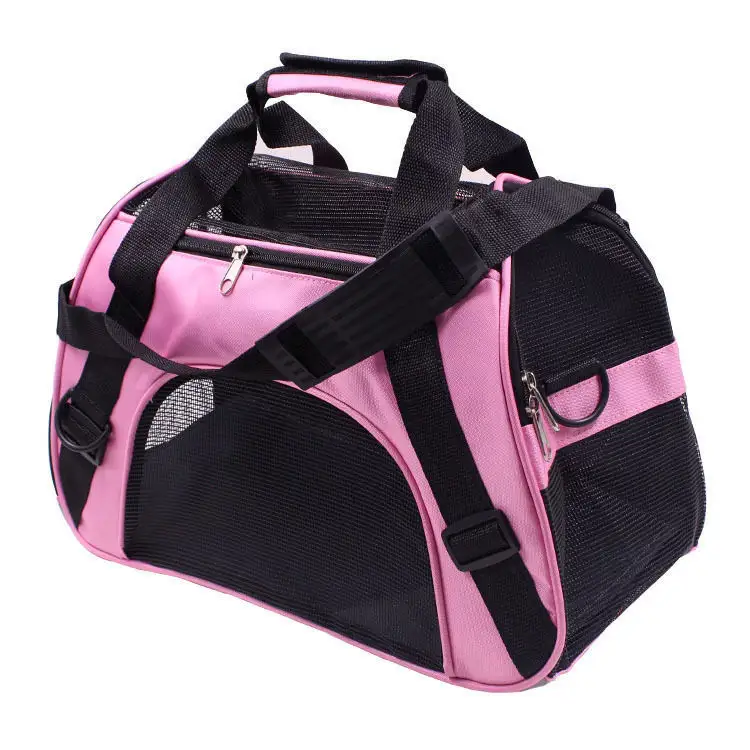 Porte-sac pour chien portable pliable avec logo de couleur personnalisé pour le voyage, sacs de transport pour animaux de compagnie pour chien chat