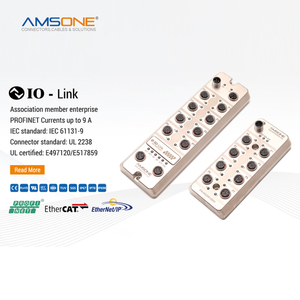 Amsone özel UL sertifikalı IO bağlantı modülü IP67 8 kanallı M12 güç sinyal konnektörü ile çinko alaşımlı gövde - Product Image 2