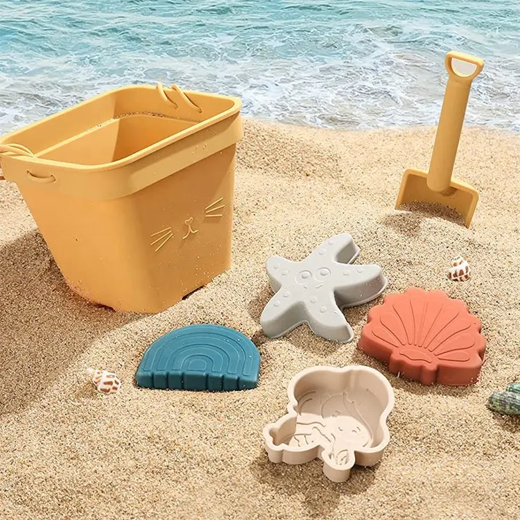 Силиконовые пляжные игрушки в виде животных, экологически чистые пляжные и песочные игрушки OEM и ODM, детские пляжные игрушки, набор силиконовых пляжных ковшей