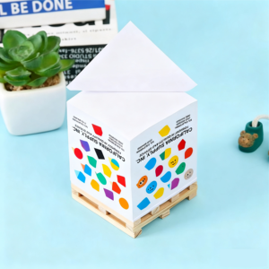Tùy Chỉnh Kinh Doanh In Logo Notecube Bằng Gỗ Pallet Dính <span class=keywords><strong>3D</strong></span> Khối Ghi Chú Chú Ý <span class=keywords><strong>Memo</strong></span> Pad Vuông Cubes Với Pallet - Product Image 1