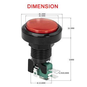 36,5 MM runder Druckknopf schalter Fischs piel Auszahlung taste Arcade-Spiel maschine Bunter LED-Druckknopf schalter mit Mikrosc halter - Product Image 2