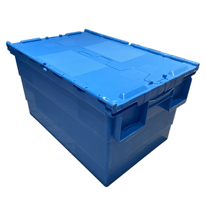 Caja móvil de plástico resistente de almacenamiento apilable logística respetuosa con el medio ambiente al por mayor con tapa