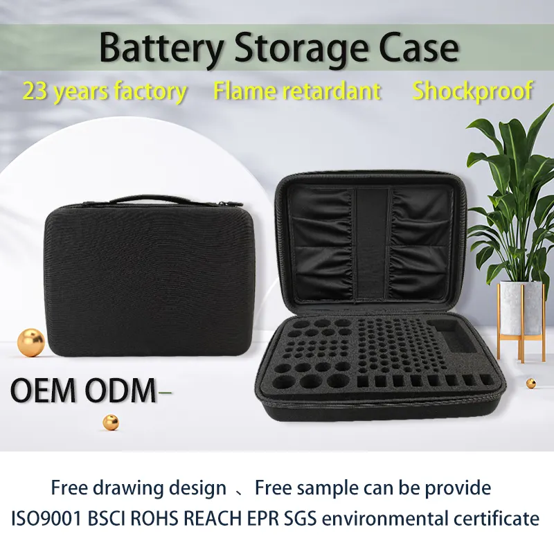 Fireproof Bag Case Waterproof Hard Battery Storage Case Battery Storage Box Holder Large Capacity Battery Case