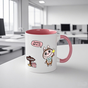 Labubuセラミックコーヒーマグバルクカスタムプリント耐熱光沢仕上げティーカップLabubuオフィスデコレーションLabubuプレミアム
