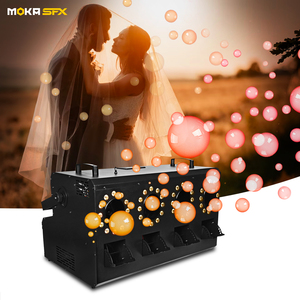 MOKASFX 4ウェイスモークバブルマシン4ヘッドLEDバブルフォグマシン結婚式のコンサートのお祝いでの使用