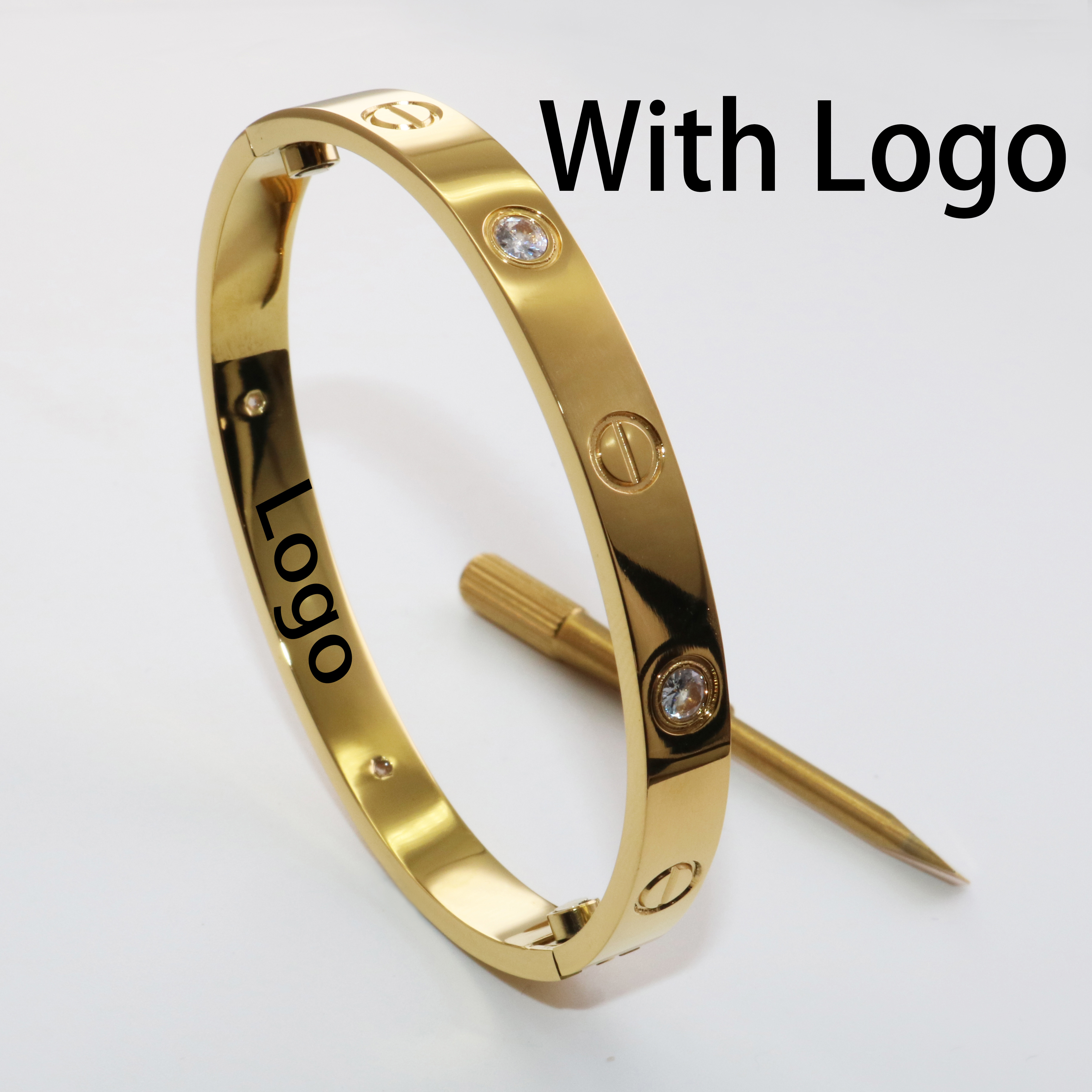 Gold With 4 Stone With Logo