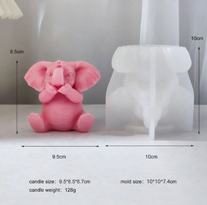 DIY 3D ซิลิโคนแม่พิมพ์สบู่สำหรับทำสบู่ช้างไม่ฟังไม่พูดคุยไม่ช้างเทียนหอมระเหยแม่พิมพ์ - Product Image 5