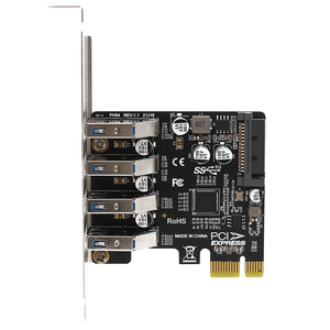 PCIe เป็น4พอร์ตฮับ USB3.0 + SATA พลังงาน15Pin 5Gbps PCI Express การ์ดขยาย USB 3.0อะแดปเตอร์สำหรับ2U/เคสพีซีเดสก์ท็อป4U - Product Image 3