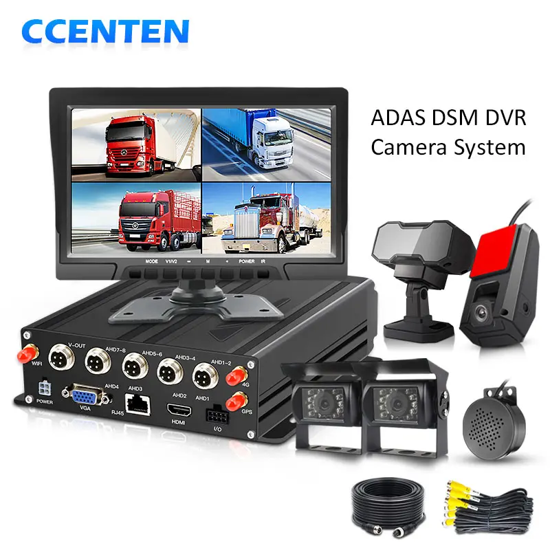 DSM DMS sonno allarme AI Waring sistema ADAS GPS Wifi 4G 4CH Mobile DVR CMS V6 MDVR Bus camion auto 360 sistema di monitoraggio telecamera