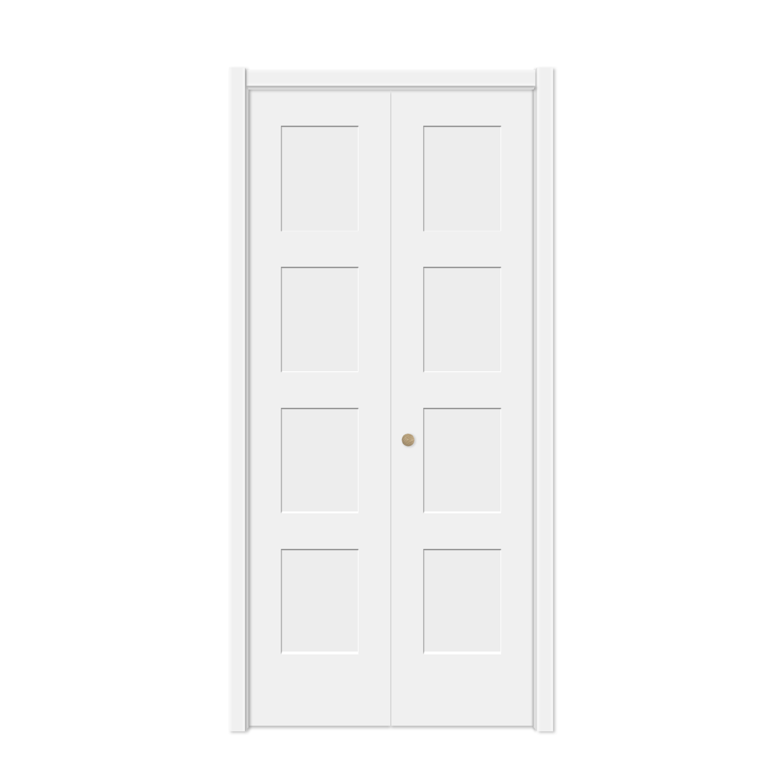Porte pliante de placard à 4 panneaux avec système shaker