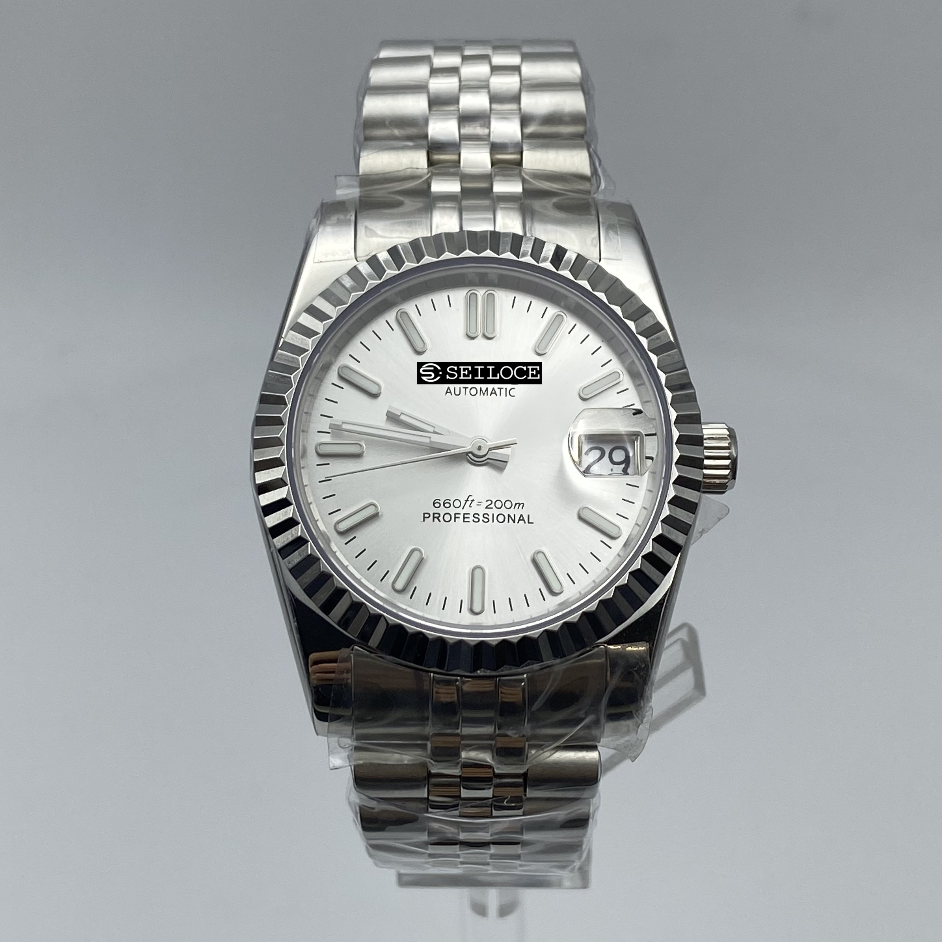 Silver Case+White Dial