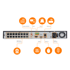 Hik DS-7616NXI-I2/S 16 Channel 1U Intelligent Analytics Face Recognition <span class=keywords><strong>NVR</strong></span> 32 MP Camera Recorder dengan Fungsi Smart & POS - Product Image 3