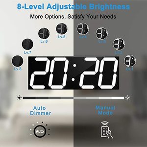 Orologio da parete Oversize con numeri da 6 pollici orologio da parete a LED digitale telecomando conto alla rovescia/sveglia con Timer conto alla rovescia orologio da tavolo intelligente - Product Image 3
