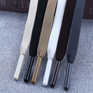 Bán buôn 5mm bện Polyester phẳng dây rút dây rút cho hàng may mặc quần hoodie hat Lời Khuyên Kim Loại Tùy chỉnh thay thế dây - Product Image 2