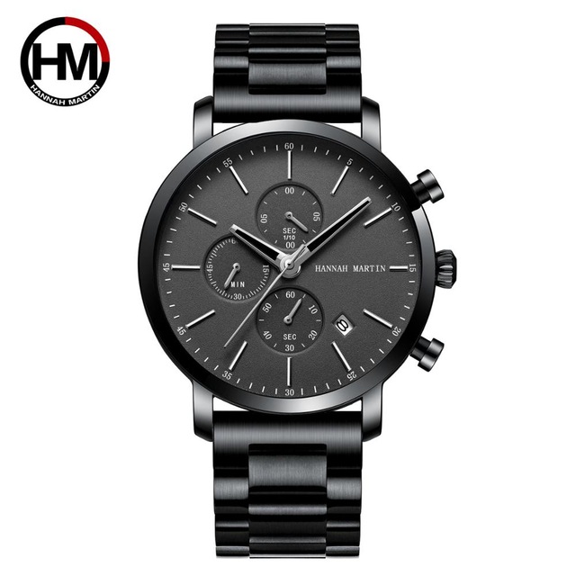 1 black dial white pointer scale -- stainless steel strap