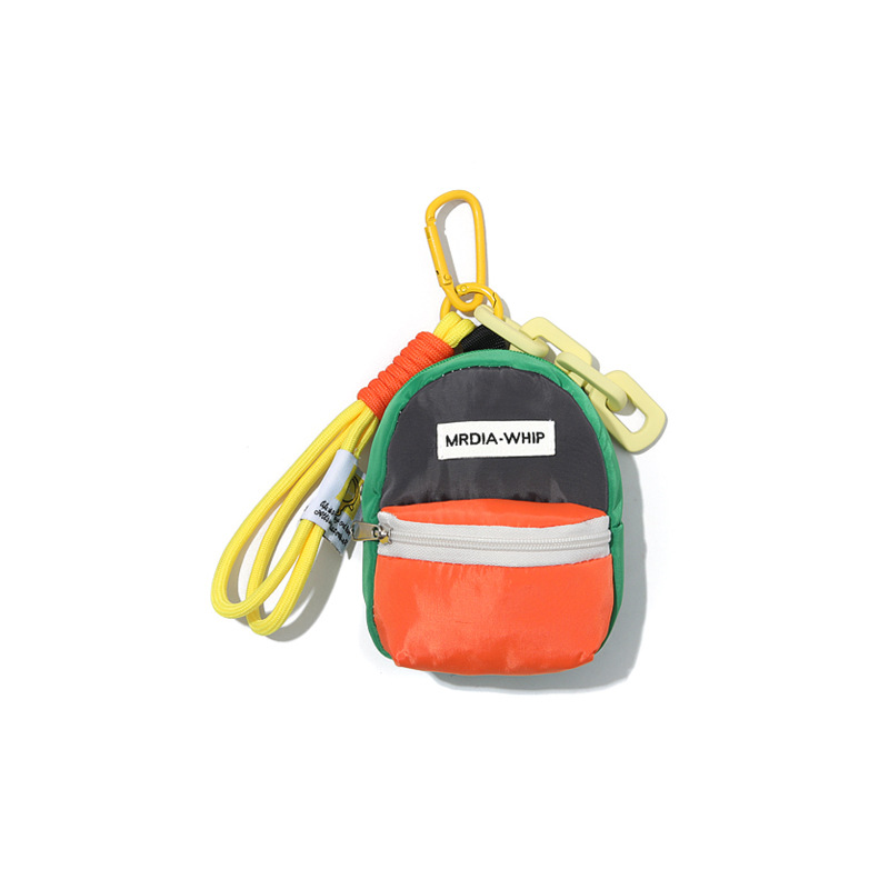 Mochila Escolar Naranja y Verde - Colgante