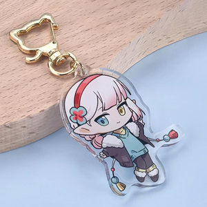 ホログラフィックプラスチックキーチェーンアクリルキーリングカスタムキラキラエポキシかわいい漫画アクリルキーチェーンブランクアクリルチャームカスタム