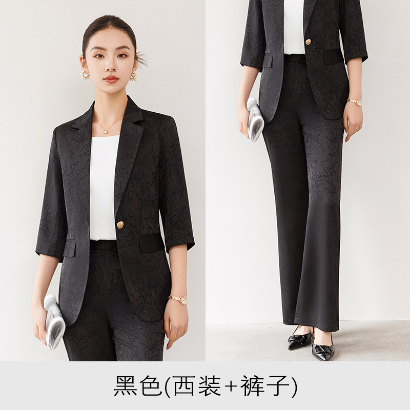 Black suit wide-leg pants