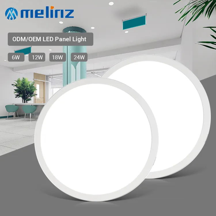 MELINZ-Panel de luz Led Ultra delgado para restaurante, iluminación de aluminio montada en el techo, estilo tendencias, 6 12 18 24 W