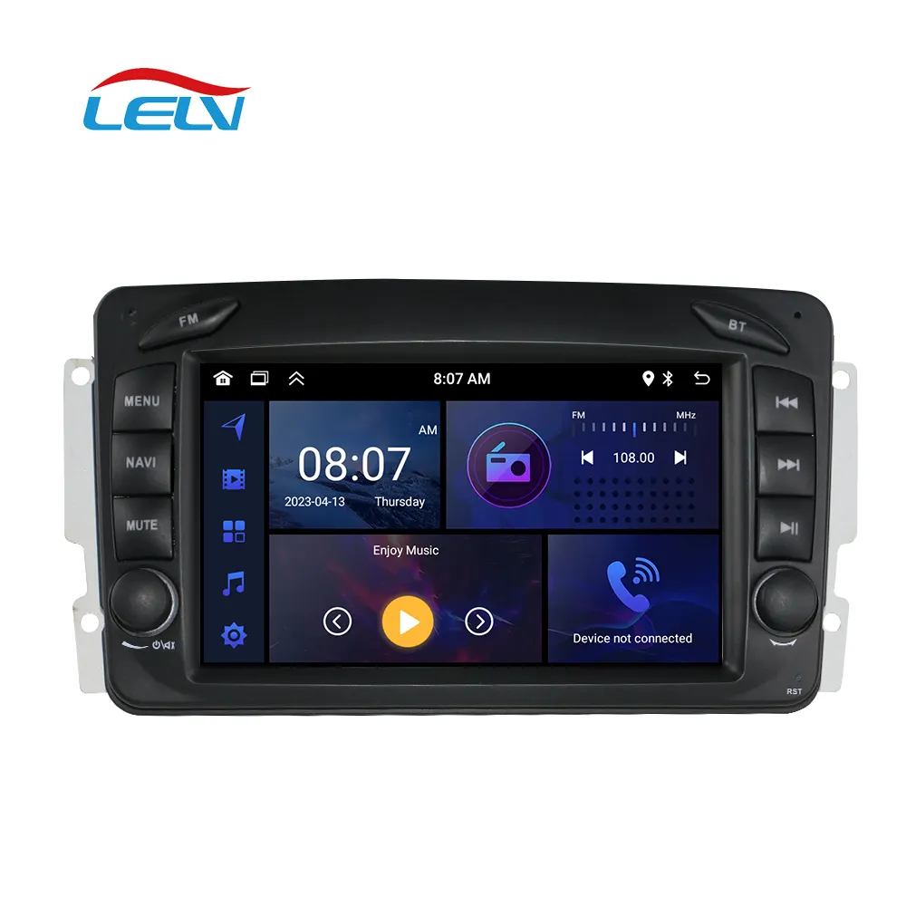 LELV Android 13 autoradio lettore Video Audio 2din per Mercedes Benz Clk W209 W203 W463 W208 Android Auto Wif Carplay Multimedia