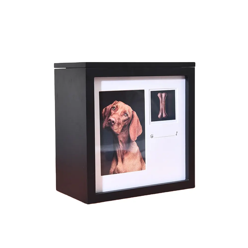 Madeira Pet Cremação Urna Pequenos Animais Cinzas Coleção Caixa Photo Frame Lembragem Caixa para Gatos Cães