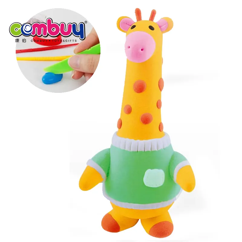 New style education cartoon giraffe set color toys diy mold clay