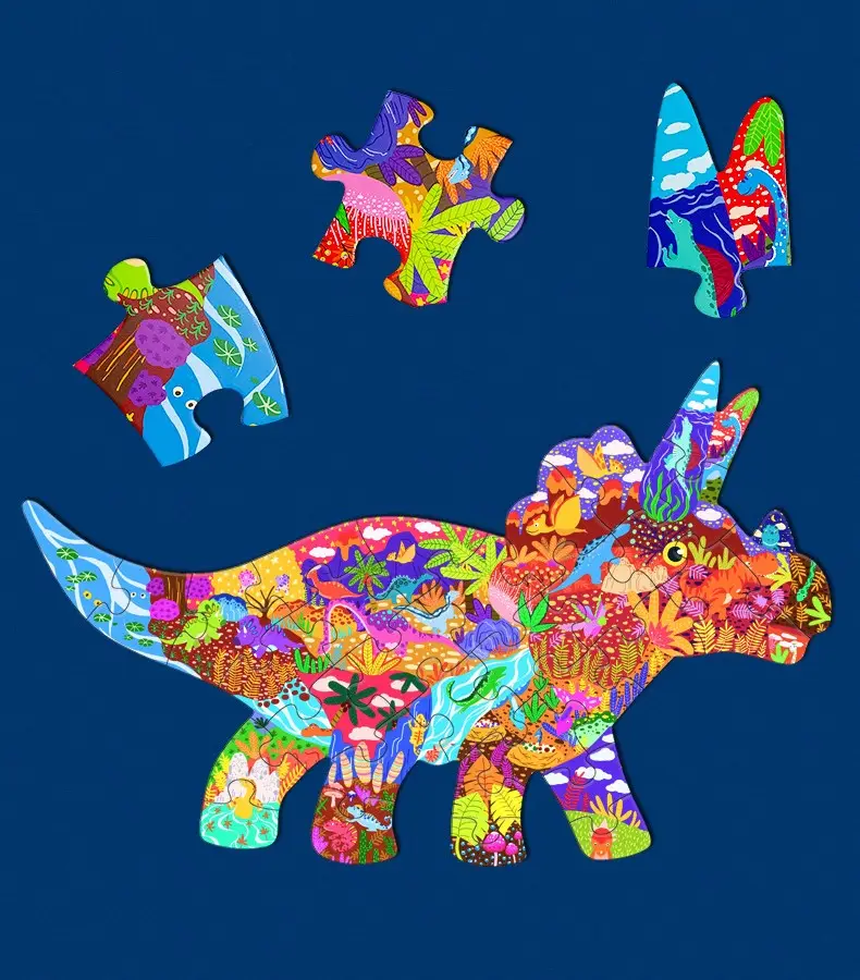 国境を越えた新しいおもちゃフラットペーパーパズル恐竜啓発幼児教育パズルおもちゃインテリジェンスパズル子供のためのエイリアン