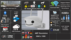 Innotronik CamhiPro WIFI 4G <strong>Camera</strong> Dual Lens 4MP 180 Degree View Panoramic CCTV Security Network Fishey <strong>Camera</strong> - Product Image 4