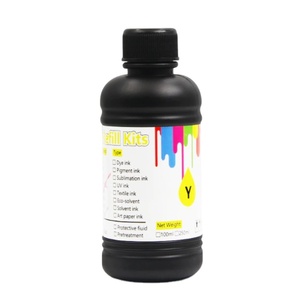 爱普生1390 TX800 L800 <span class=keywords><strong>Dx4</strong></span>头打印机中国超彩250毫升/瓶价格发光二极管紫外墨水白色紫外墨水