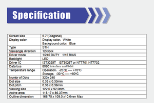 320x240 Industrie controller Tft Lcd Hd Laptop Ips Edp Tft Anzeige module Zoll Lcd Kapazitiver Bildschirm Tablet LED OEM RGB - Product Image 6