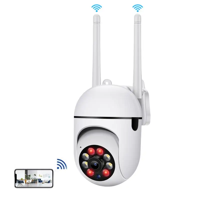 กล้อง Wi-Fi 1080P HD 360องศา A7ระบบ PTZ รักษาความปลอดภัยเว็บแคมแบบสองเสาอากาศกลางแจ้งบ้าน nightvision 2024