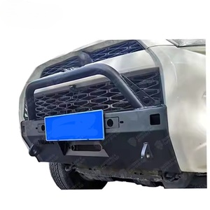 2019 para Toyota para parachoques delantero de 4 corredores con barra de toro negra de acero nueva condición incluye recortes de luz antiniebla - Product Image 1