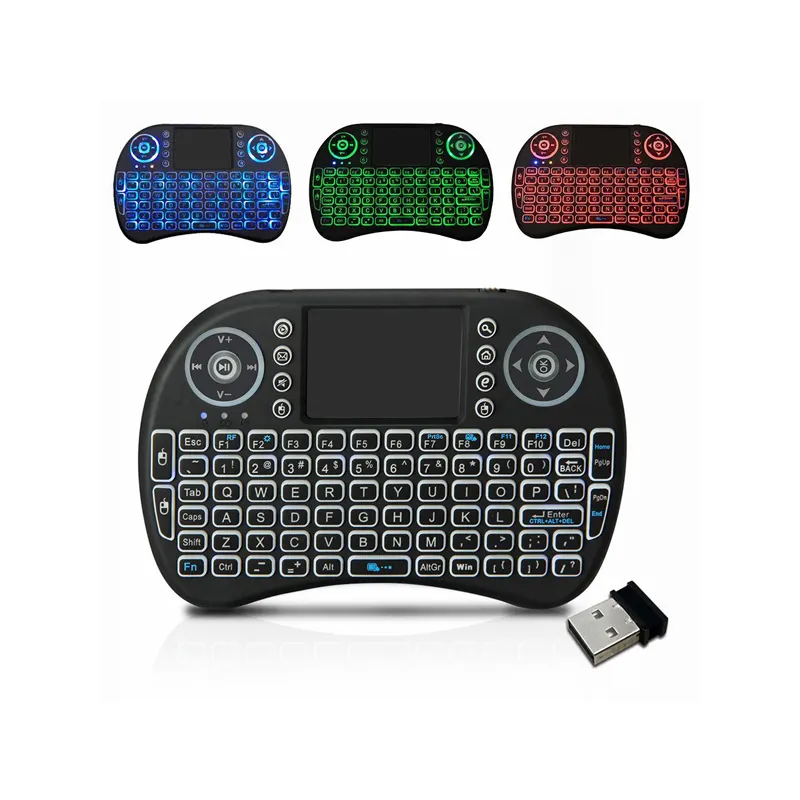 Penjualan laris Keyboard Backlit Bluetooth mouse terbang udara i8 bantalan sentuh nirkabel mini i8 2.4GHz