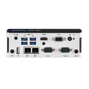 Advantech-Mini PC de ordenador industrial sin ventilador, dispositivo Intel Atom E3940 QC SoC con puertos aislados GbE COM y DIO, carril DIN - Product Image 4