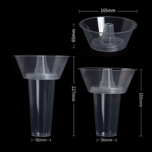 Tek kullanımlık pp 32 oz soğuk kapaklı kupa ve saman patlamış mısır meyve suyu renkli plastik 2 in 1 üstüne kase ile aperatif içecek fincan - Product Image 6