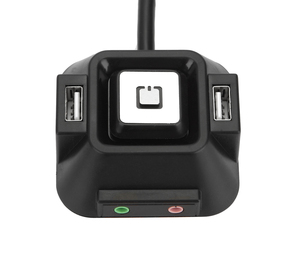 Computer multifunzione ON/OFF interruttore di alimentazione hub USB con slot audio e luce a LED