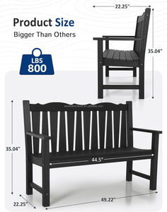 Ghế và bảng đồ nội thất ăn ngoài trời Vườn nhựa ghế Patio đồ nội thất nhựa Patio băng ghế - Product Image 6