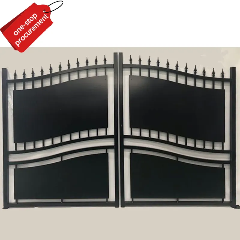 Porte d'allée de porte extérieure personnalisable noire de vente moderne porte coulissante en aluminium