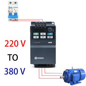 ZONCN 0.4KW Unidad de frecuencia variable 220V a 380V 1/3 Convertidor de fase Inversor VFD Control vectorial AC Motor Drive para compresores - Product Image 1