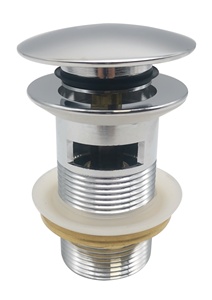 Push Pop-up valvola di scarico lavabo sifone ottone massiccio cromato con Overflow