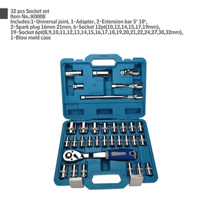32 Pcs <strong>Rotating</strong> Ratchet Wrench Hand Tool Set <strong>Rotating</strong> Ratchet Wrench <strong>Socket</strong> Set - Product Image 3