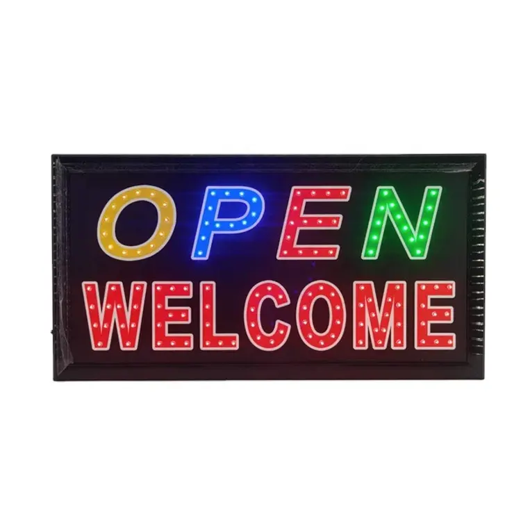 Flashing animated business motion led panel light open closed electronic signs