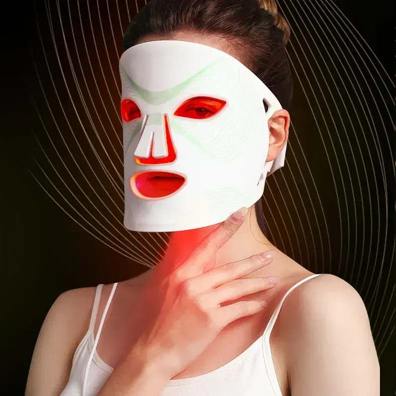Silicone led fototerapia maschera per il viso di bellezza 7 colori maschera per il viso della pelle spa cura della pelle led maschera per il viso terapia della luce per uso domestico