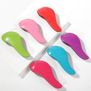 カールヘア用の新しいデザインのプラスチック帯電防止ヘアブラシ明るい色のもつれのない髪 - Product Image 4