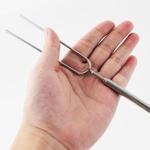 Tùy Chỉnh Bộ Marshmallow Rang Gậy Kính Thiên Văn SMores Thịt Nướng BBQ Stick Hot Dog Ngã Ba Với Tay Cầm Bằng Gỗ 31Inch - Product Image 5