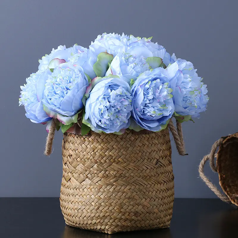 Factory Supply 5 Heads Big Silk Peony Artificial Peony Bouquet for Wedding Home Flowers Artificial Decor